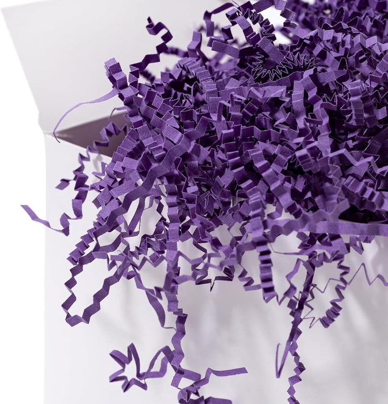 Mefleet 1/2 LB Crinkle Cut Paper Shred Filler 8 oz Purple Crinkle Shredded Paper for Gift Box - Gift Basket Bag Filler - Grass Cushion Stuffing for Easter, Mother's day, Holiday Packaging Wrapping - Image 4
